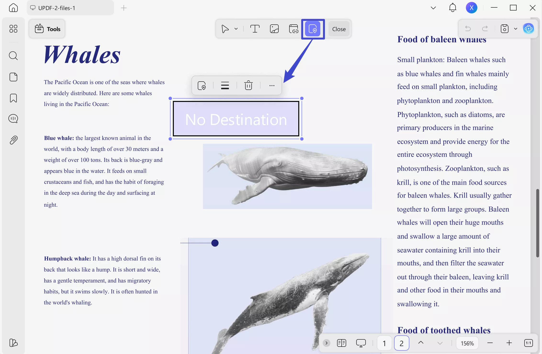 link to page updf adding link feature