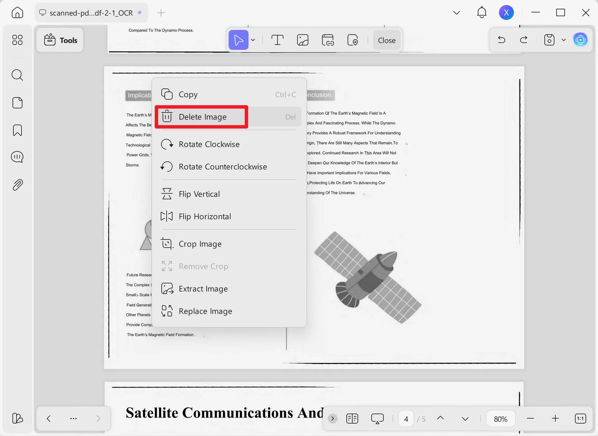 Straighten a Scanned PDF delete background image to Straighten a Scanned PDF with UPDF