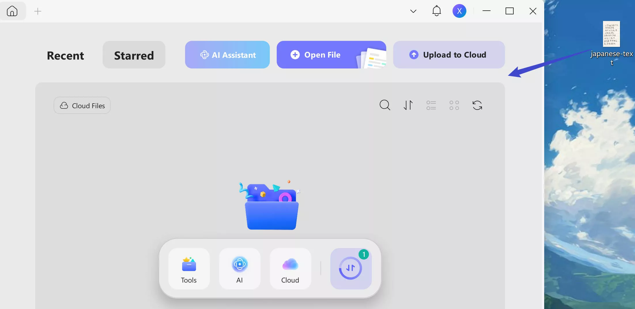 drag screenshot to UPDF to convert to text