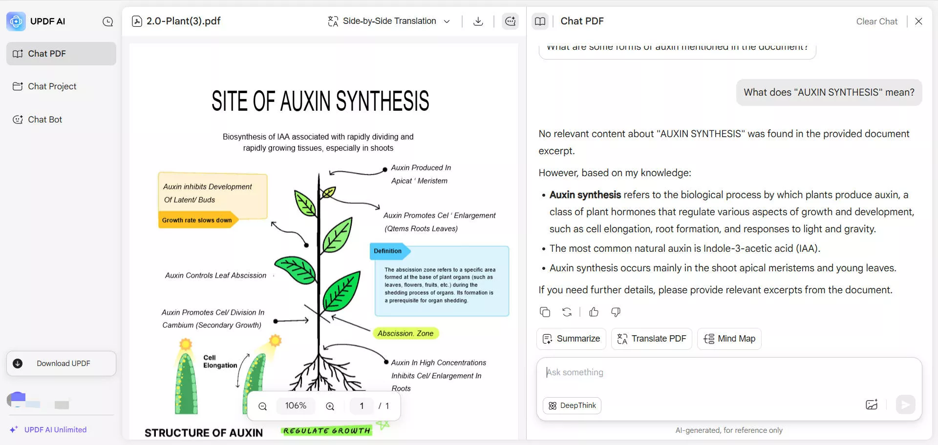 updf ai explain complex phrases