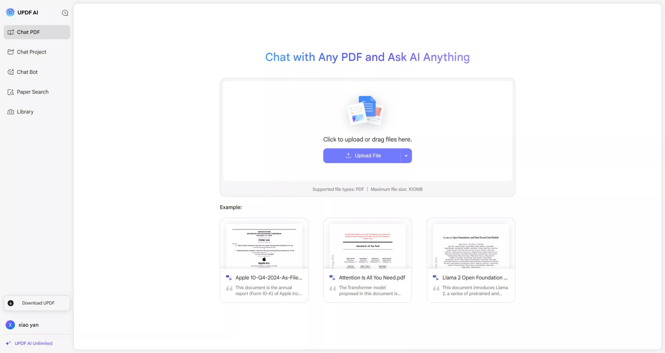 ai prompt generator UPDF AI Logged In