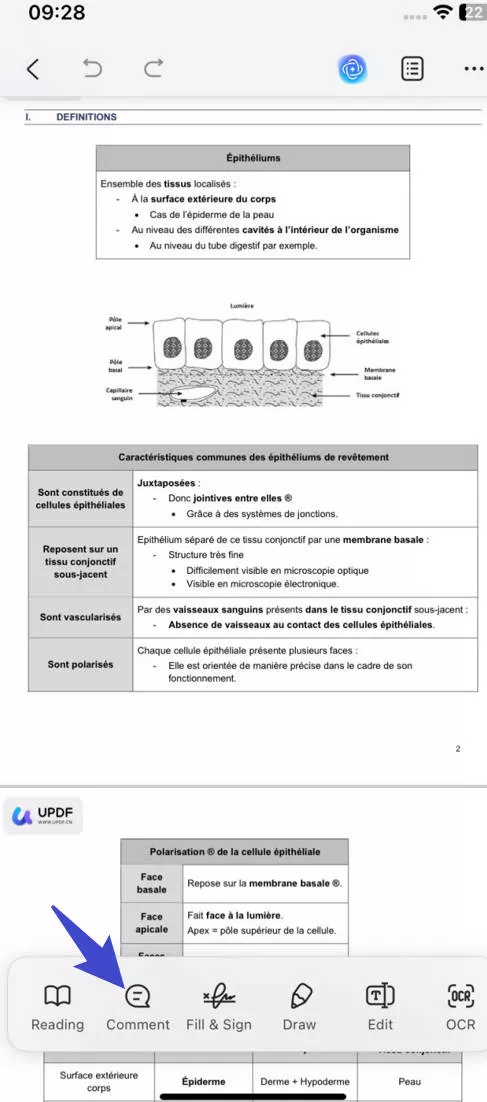redline a contract select the pencil tool to annotate the PDF with UPDF for iOS
