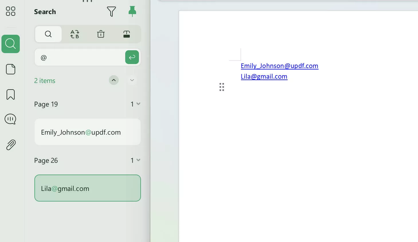 copy and paste to extract emails from PDF with UPDF