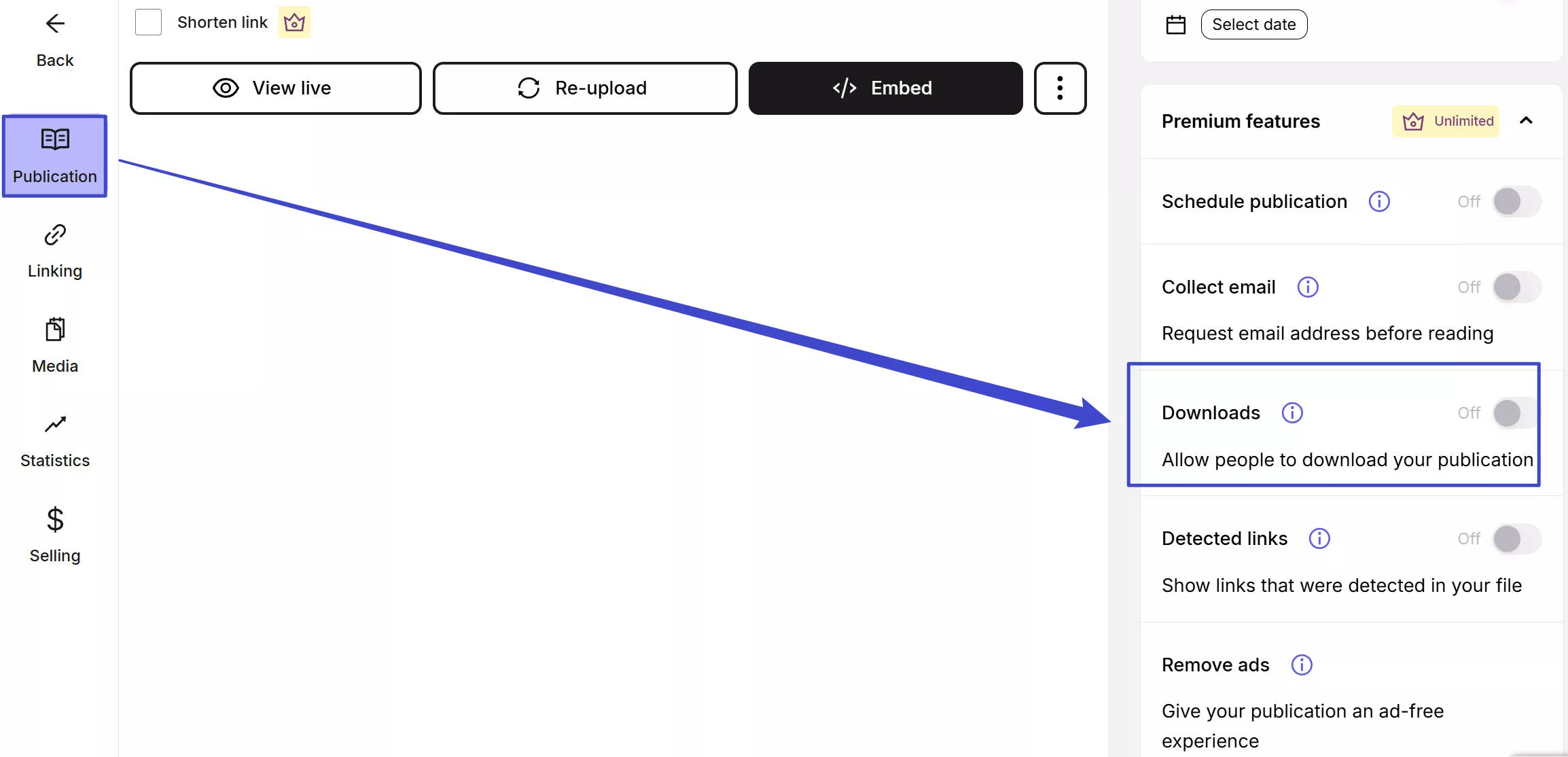 enable the download to download PDF as PDF