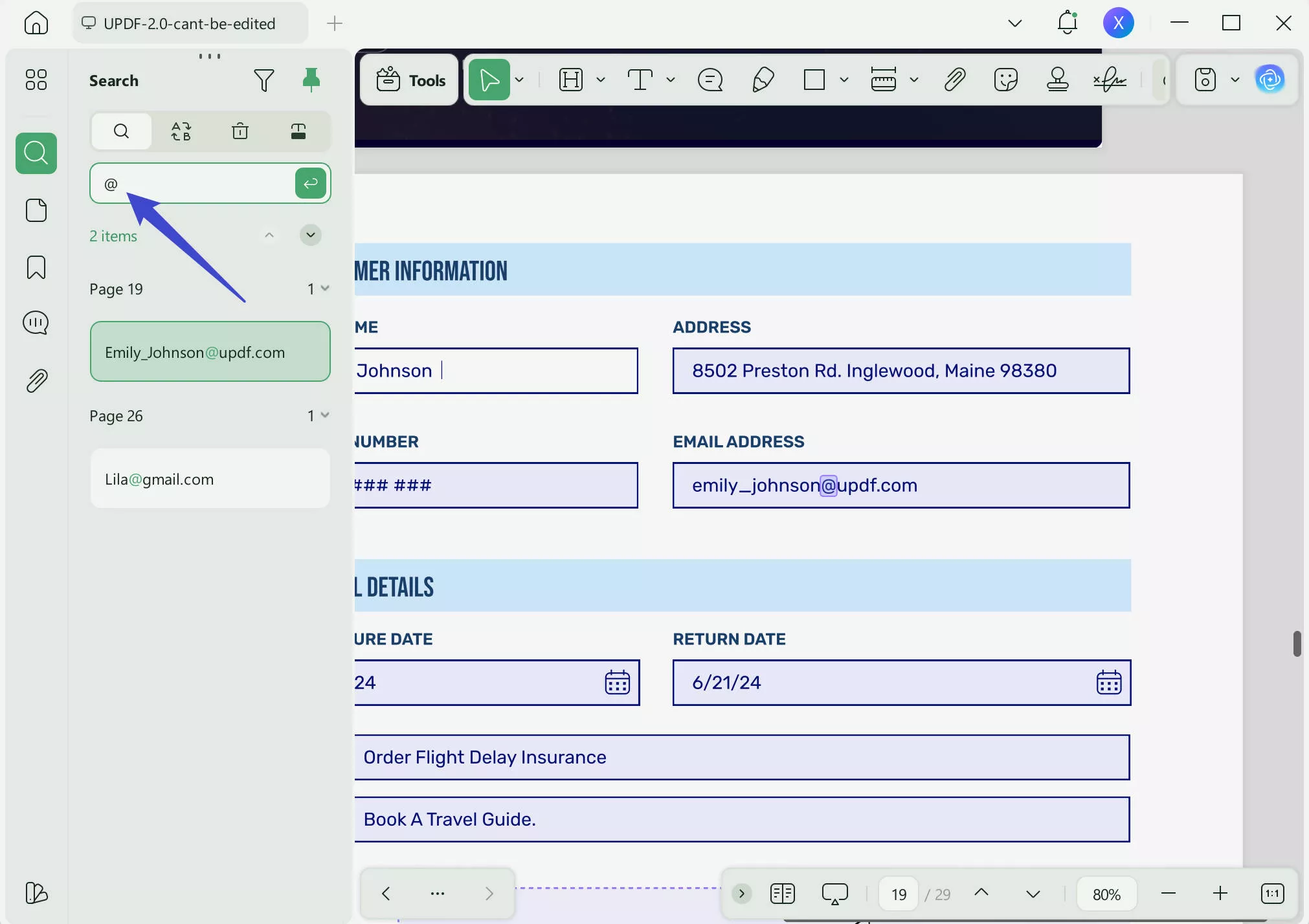 find all emails to extract with UPDF