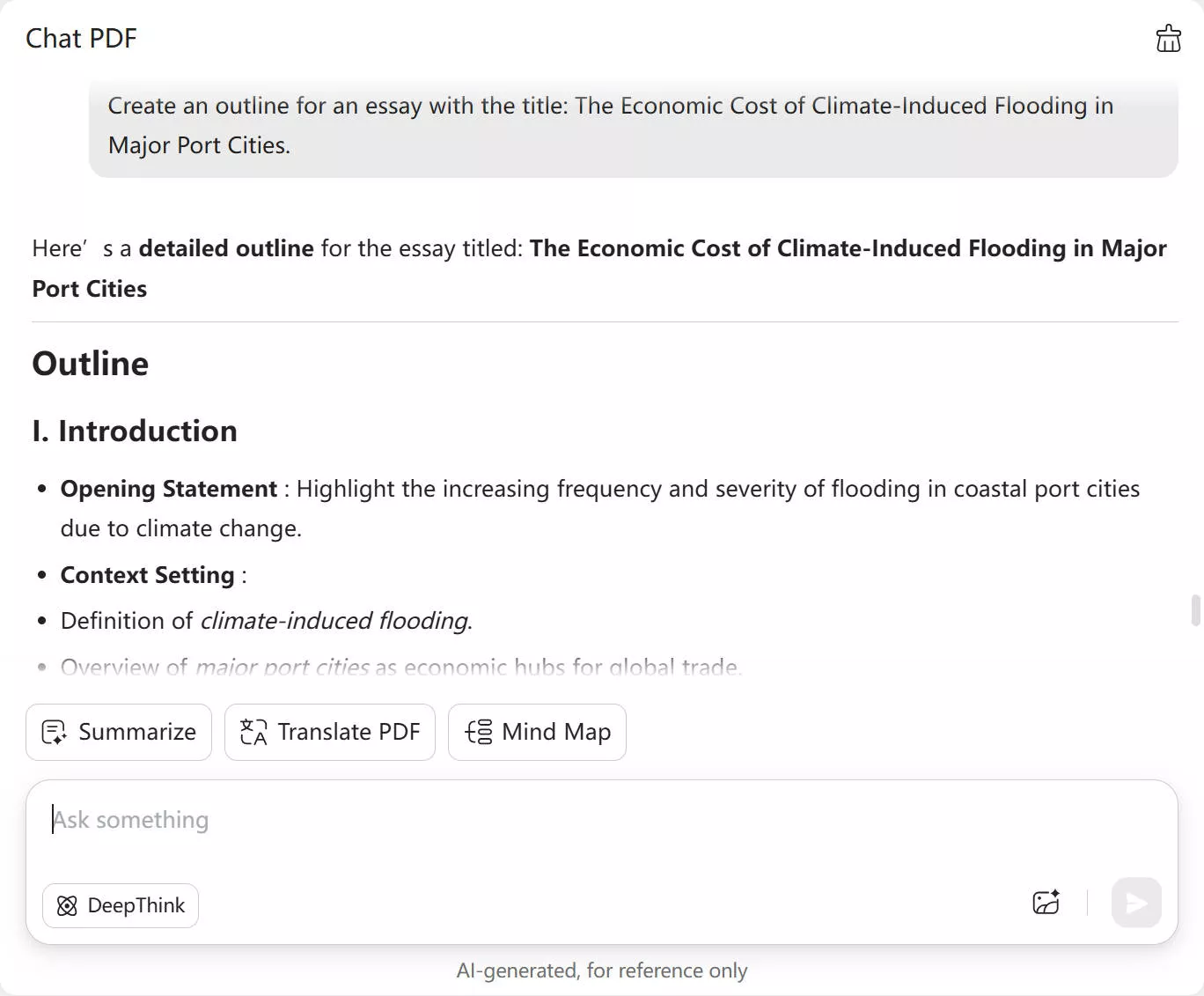 create the outline with UPDF's AI Assistant Online