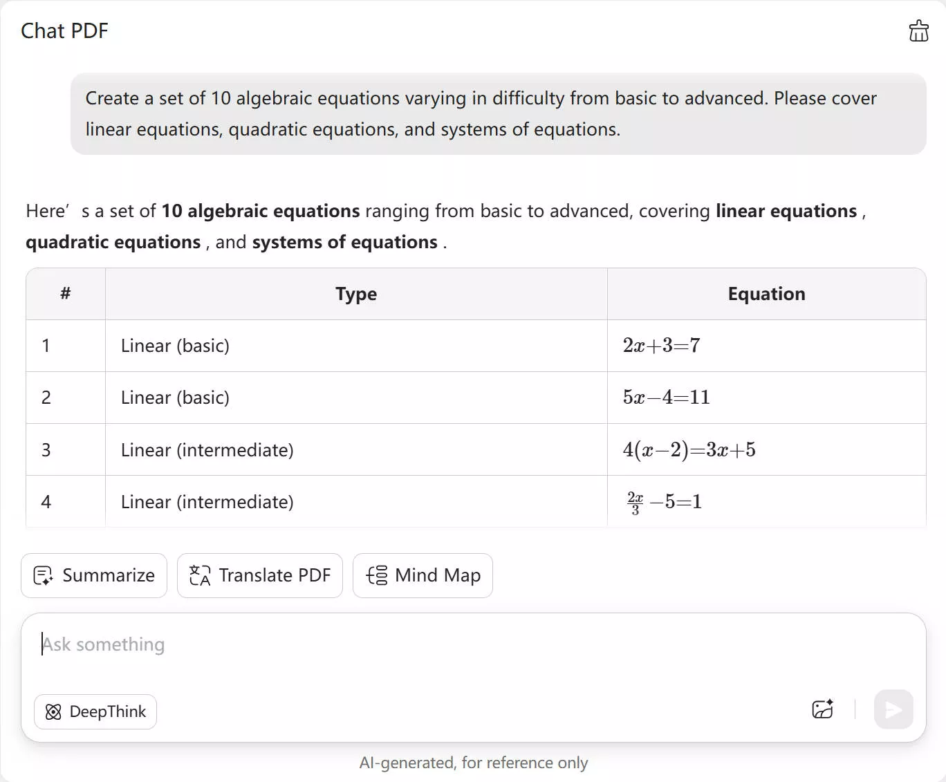 create the sample test