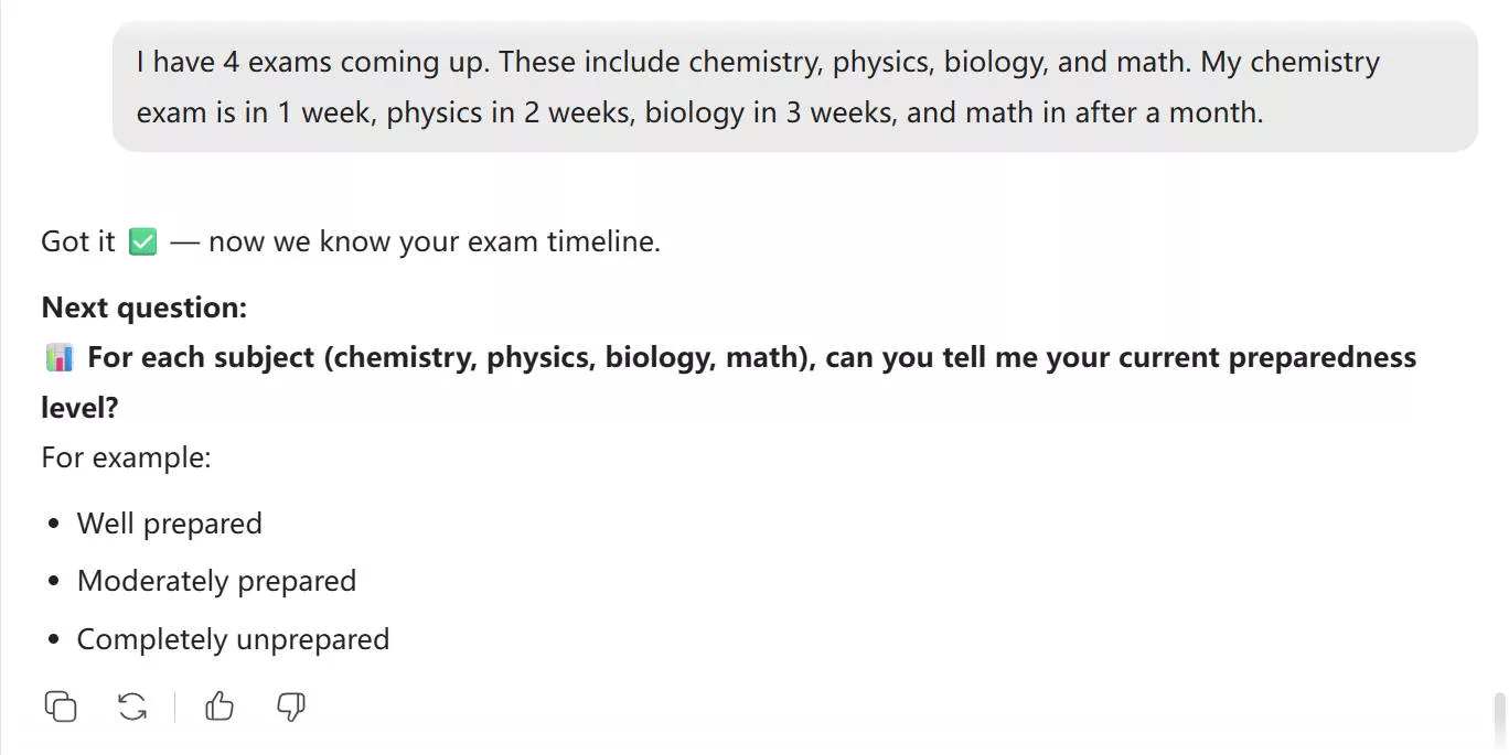 provide exams schedule to UPDF's AI Assistant