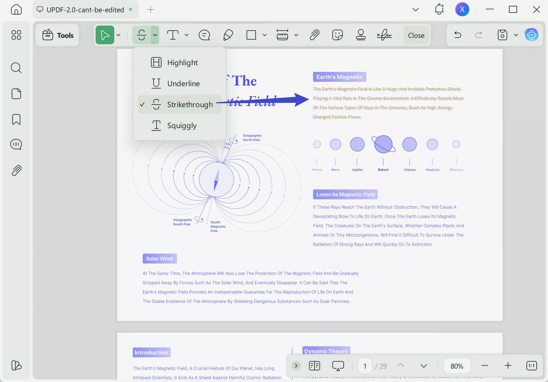 redline a contract select the strikethrough option from the options that appear