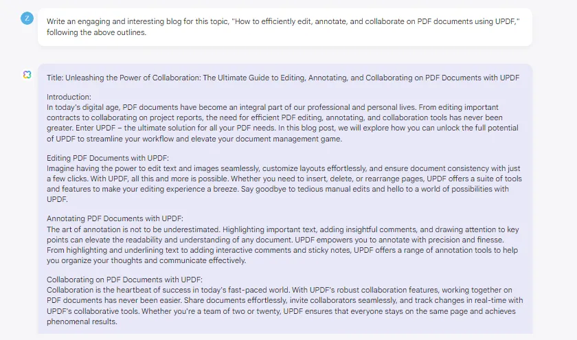 updf ai content generation