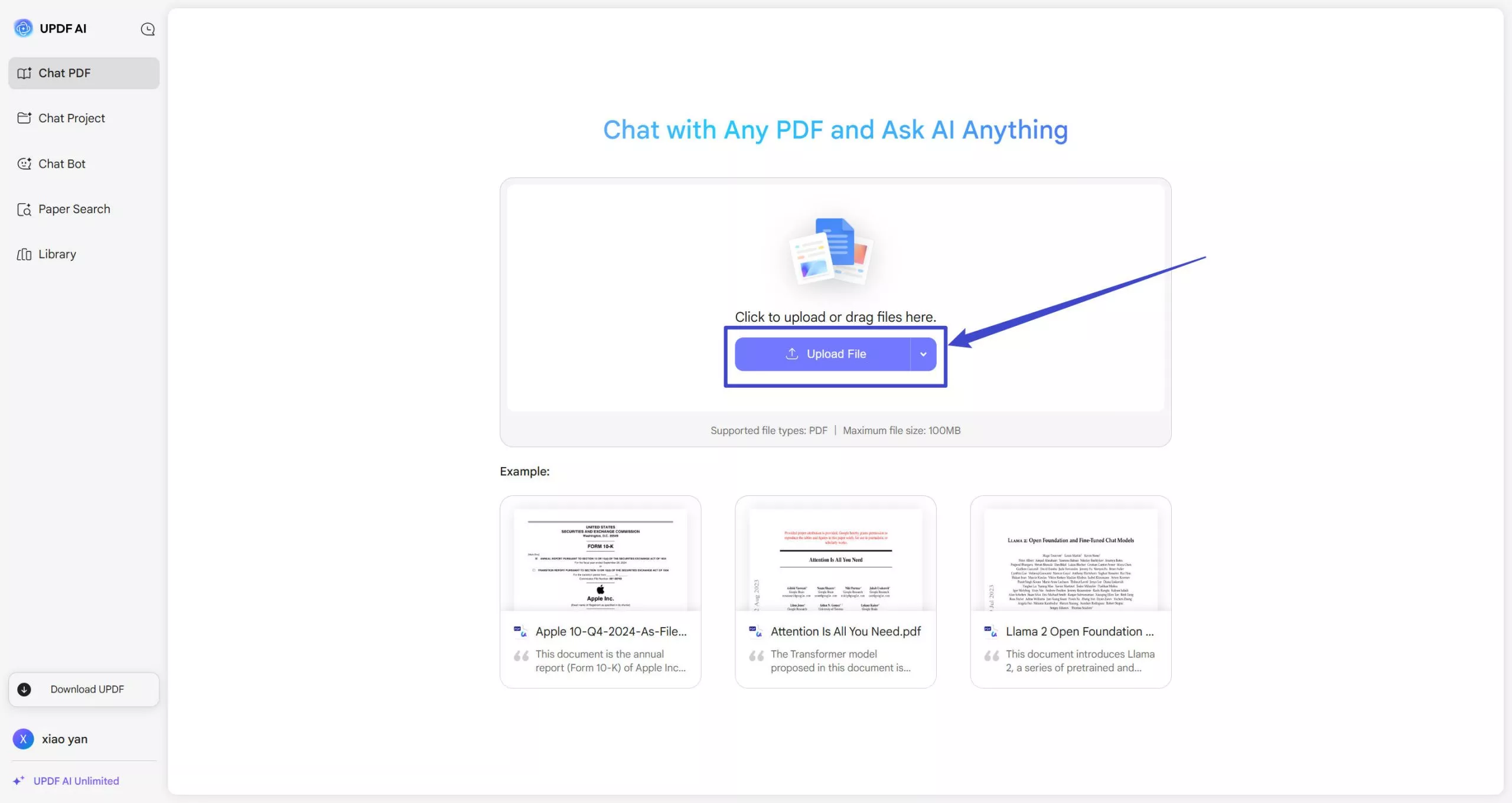 open the pdf document in AI Assistant Online for UPDF