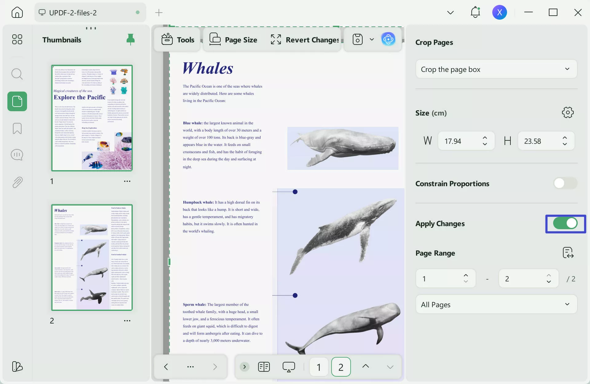 crop marks indesign enable the Apply Changes option with UPDF