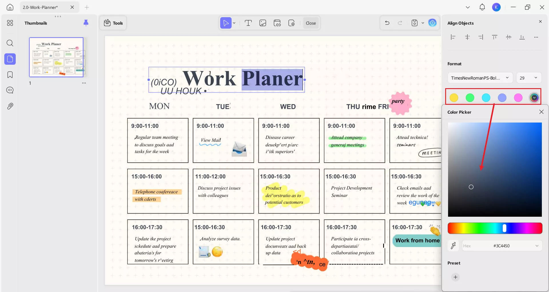  change font color in pdf with updf