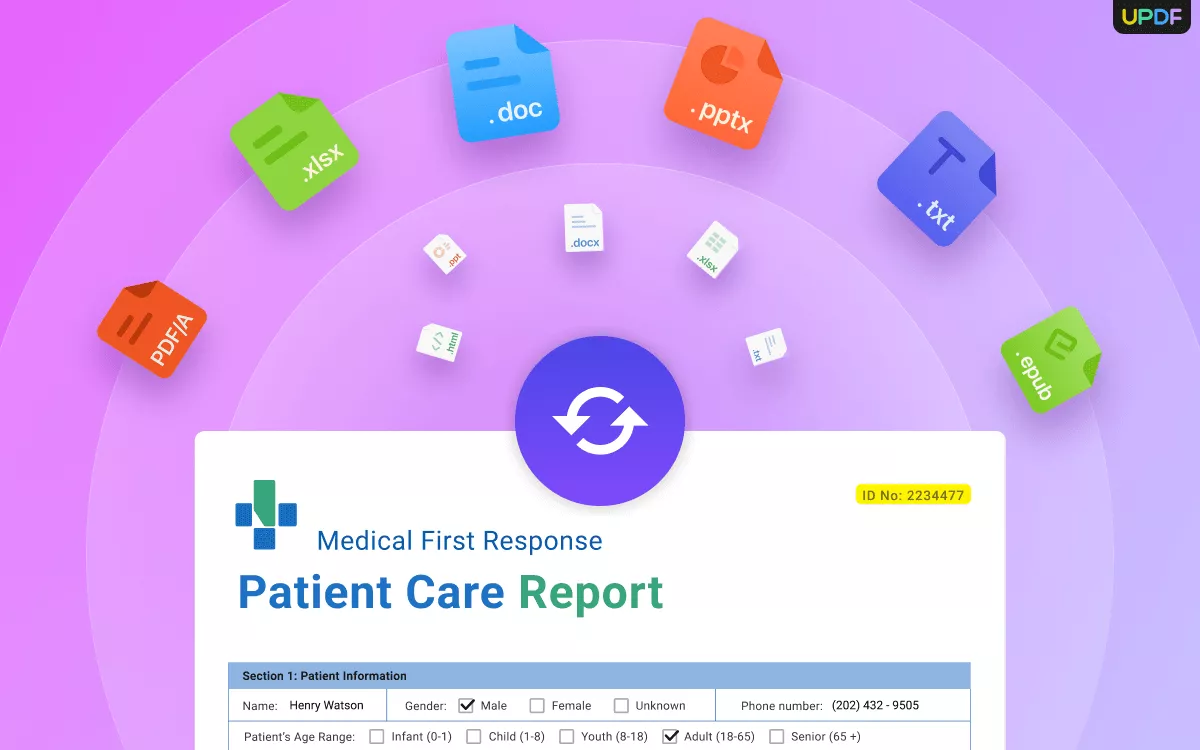 convert PDF to other formats using UPDF
