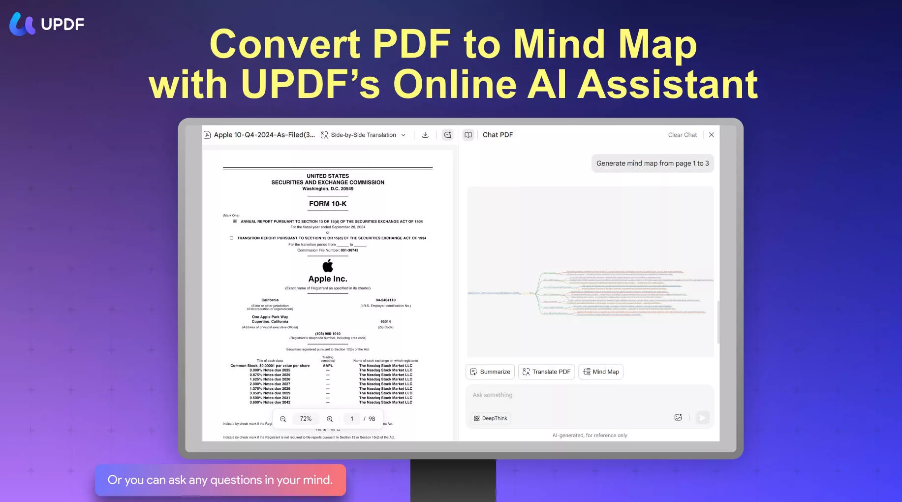 convert to mindmap updf windows