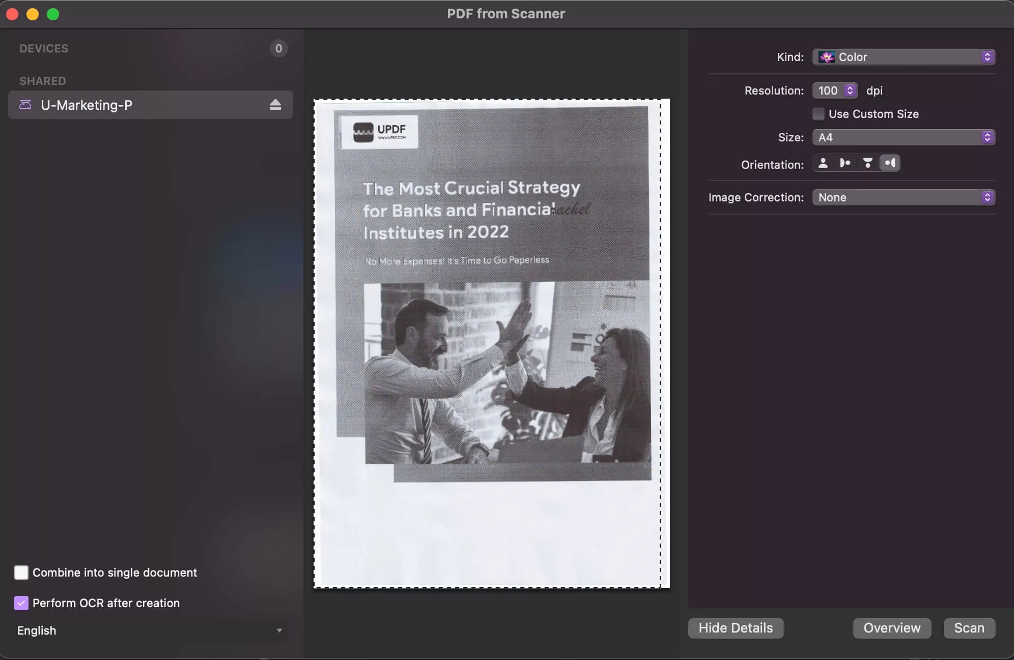 scan a document on Mac