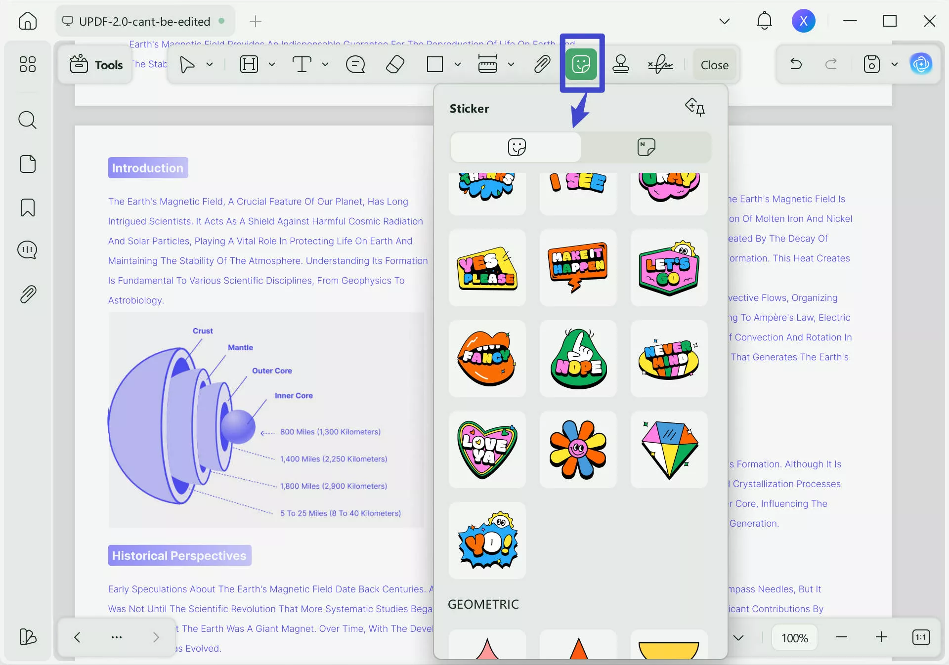 obsidian pdf annotation updf add sticker