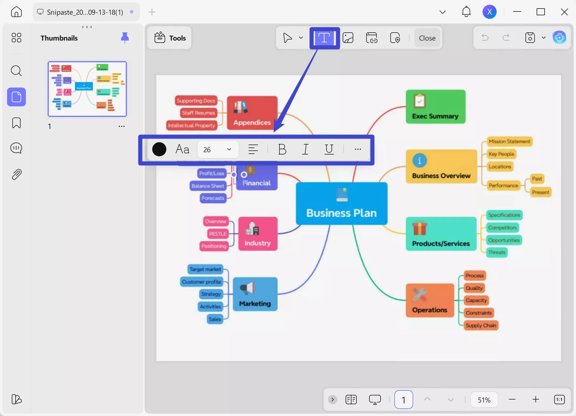 edit the pdf mind map with updf