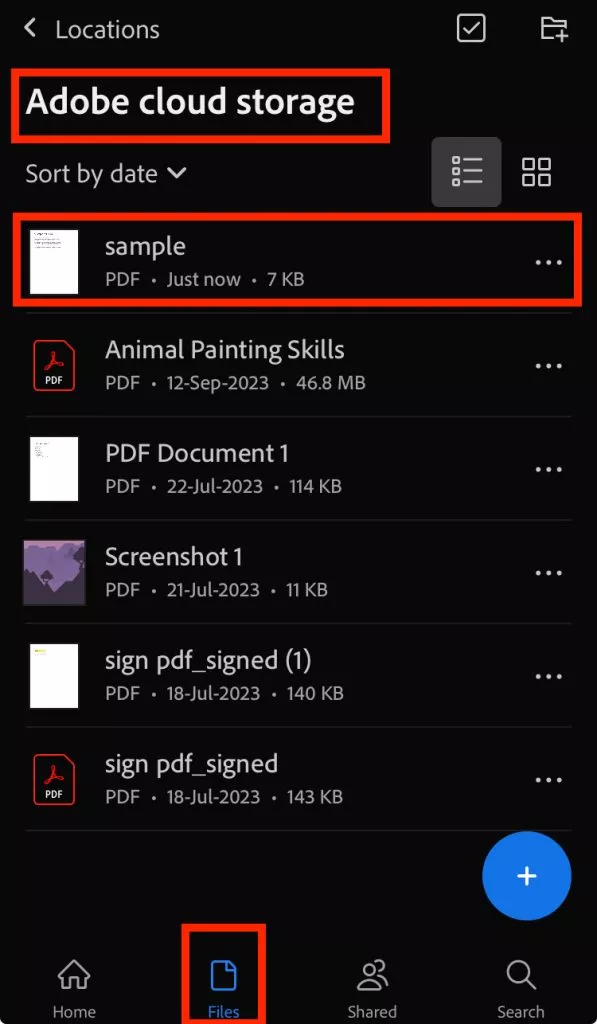 access pdf files in adobe cloud