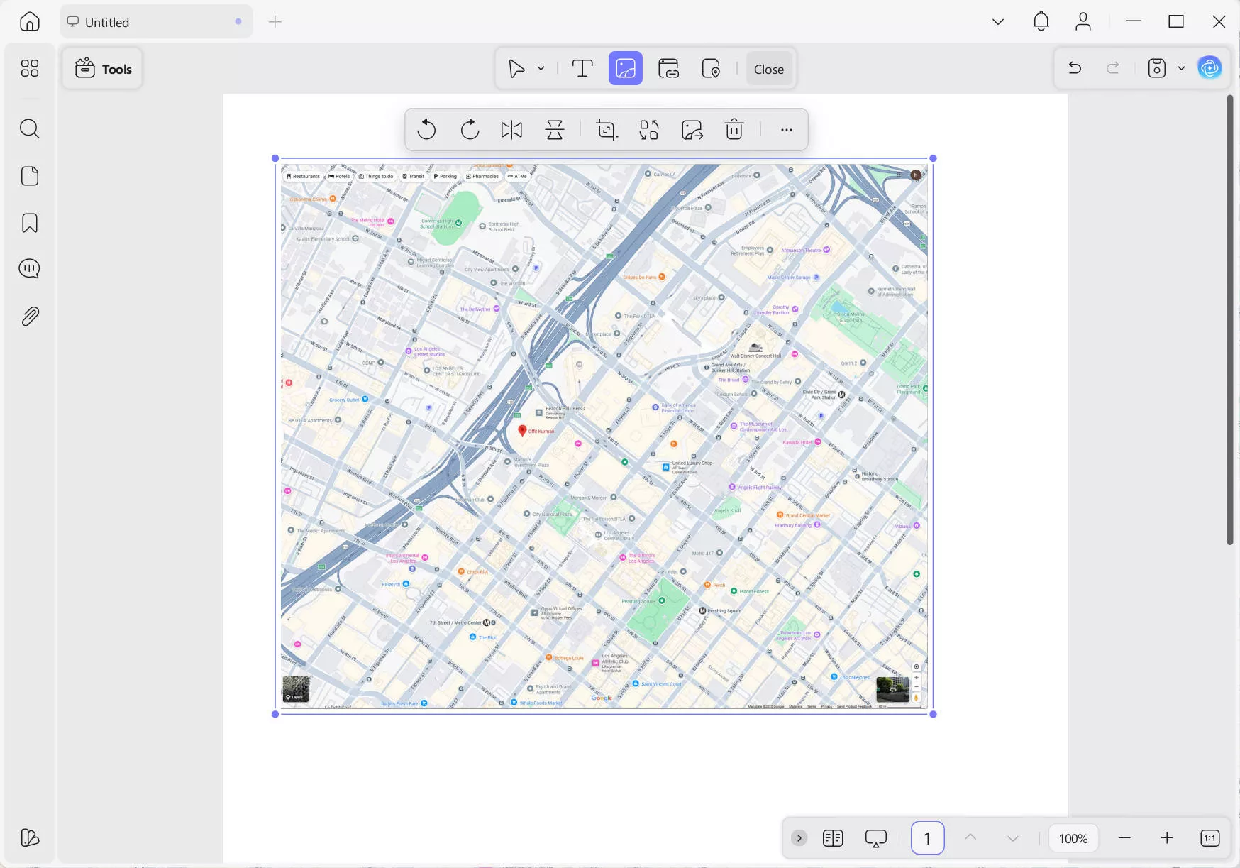 add google map image to pdf updf windows