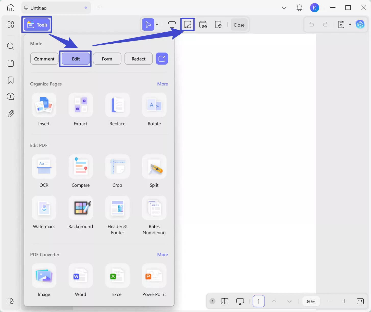 edit image with updf windows