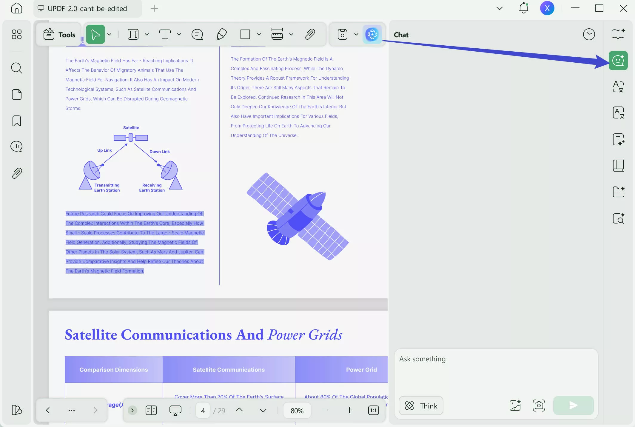  UPDF AI Chat option.