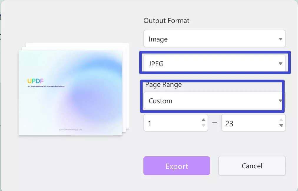 convert to image settings