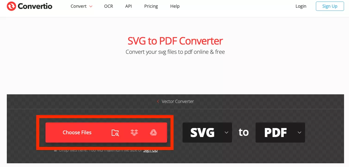 convertio svg to pdf converter