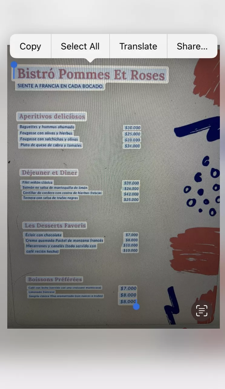 copy the text in updf for ios 2