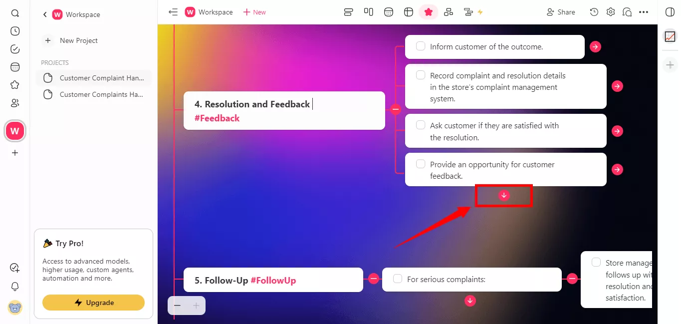 customize flowchart with taskade