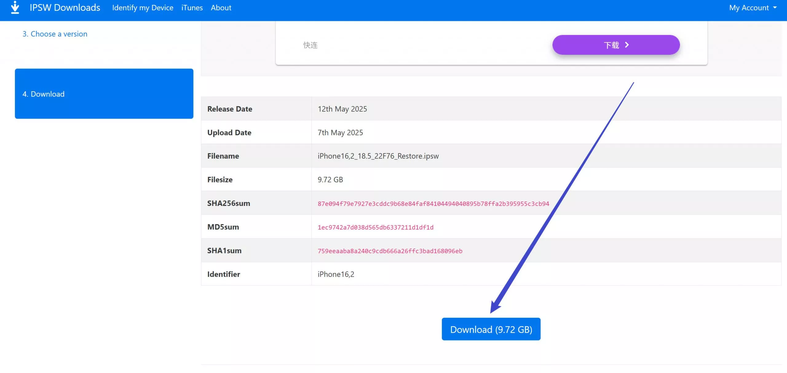 download ios version in ipsw website