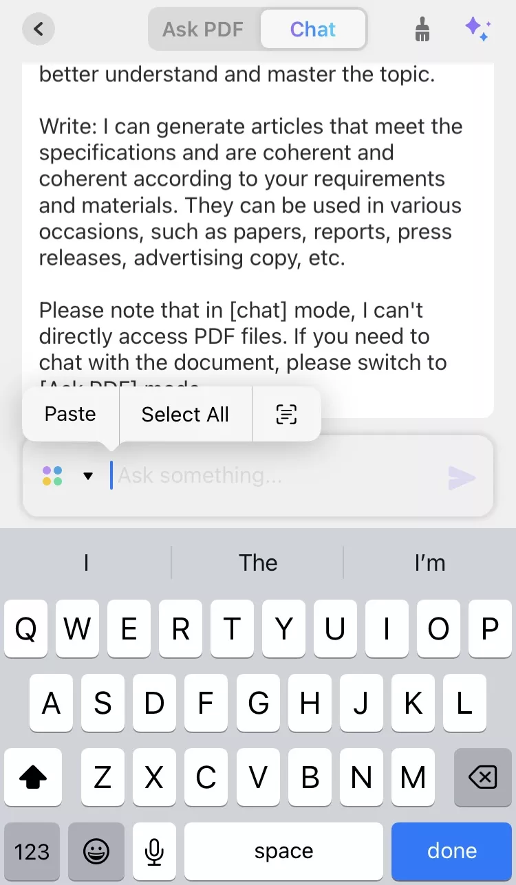 enter the prompt to translate text in updf for ios 1