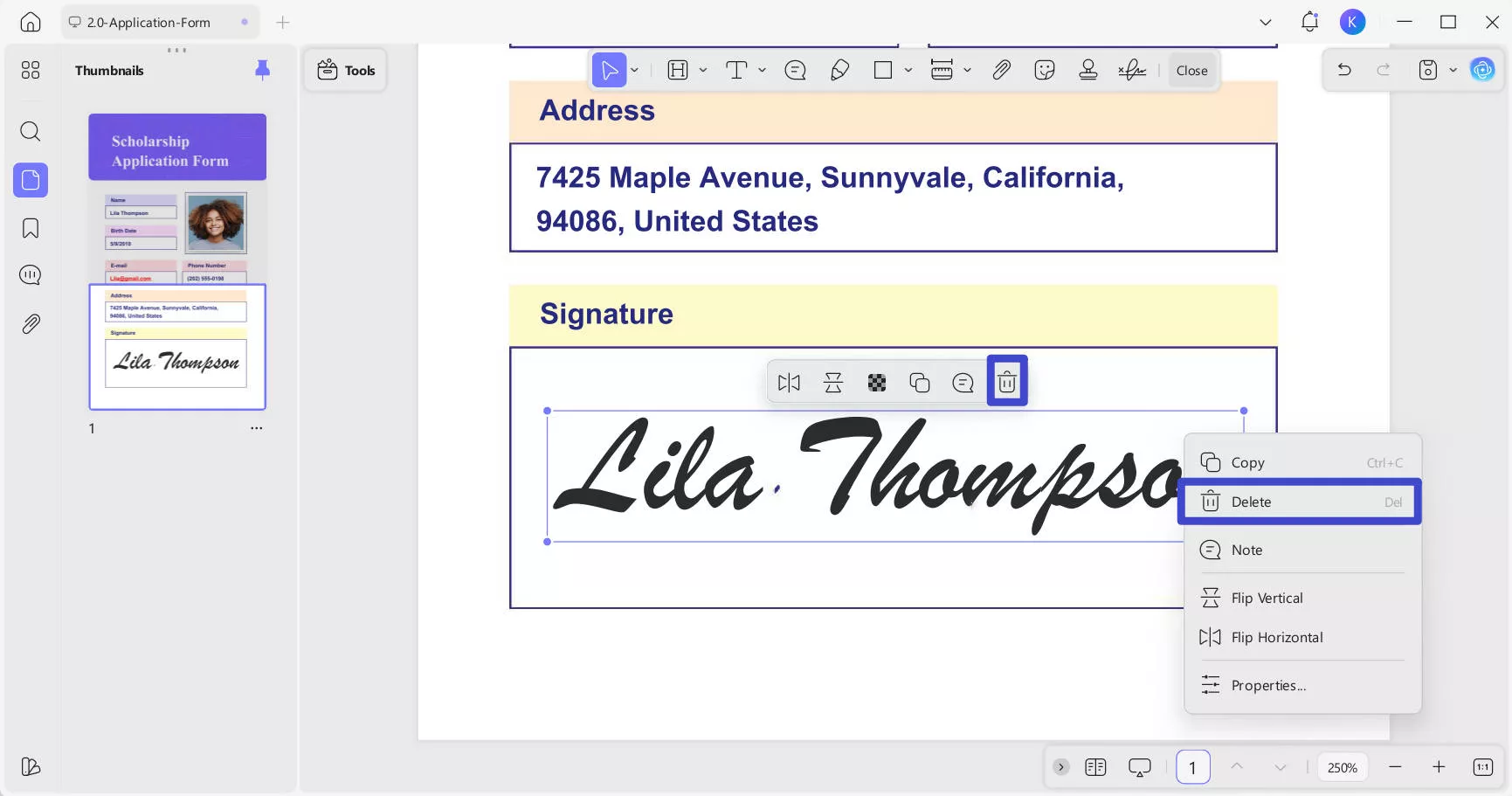erasing the handwriting text
