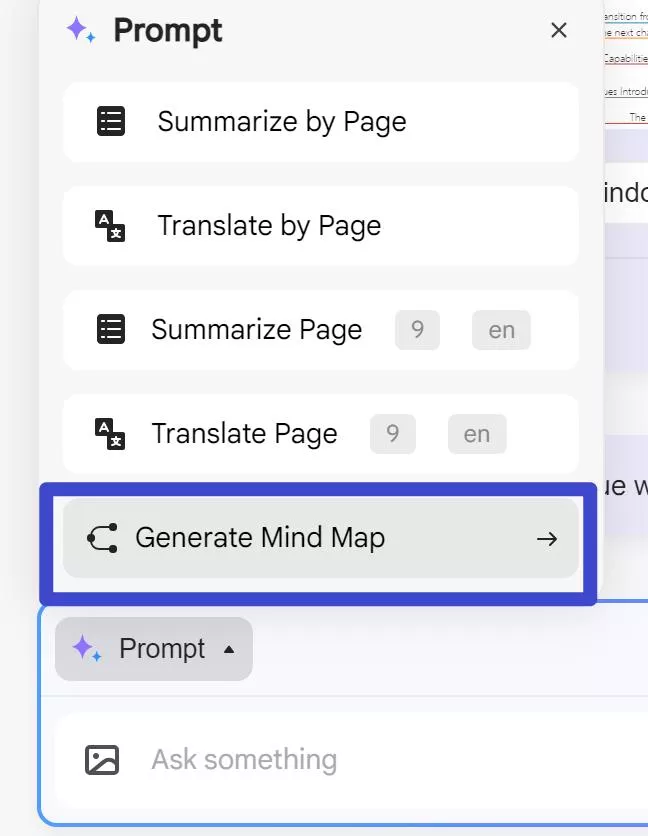 click generate map option in updf ai