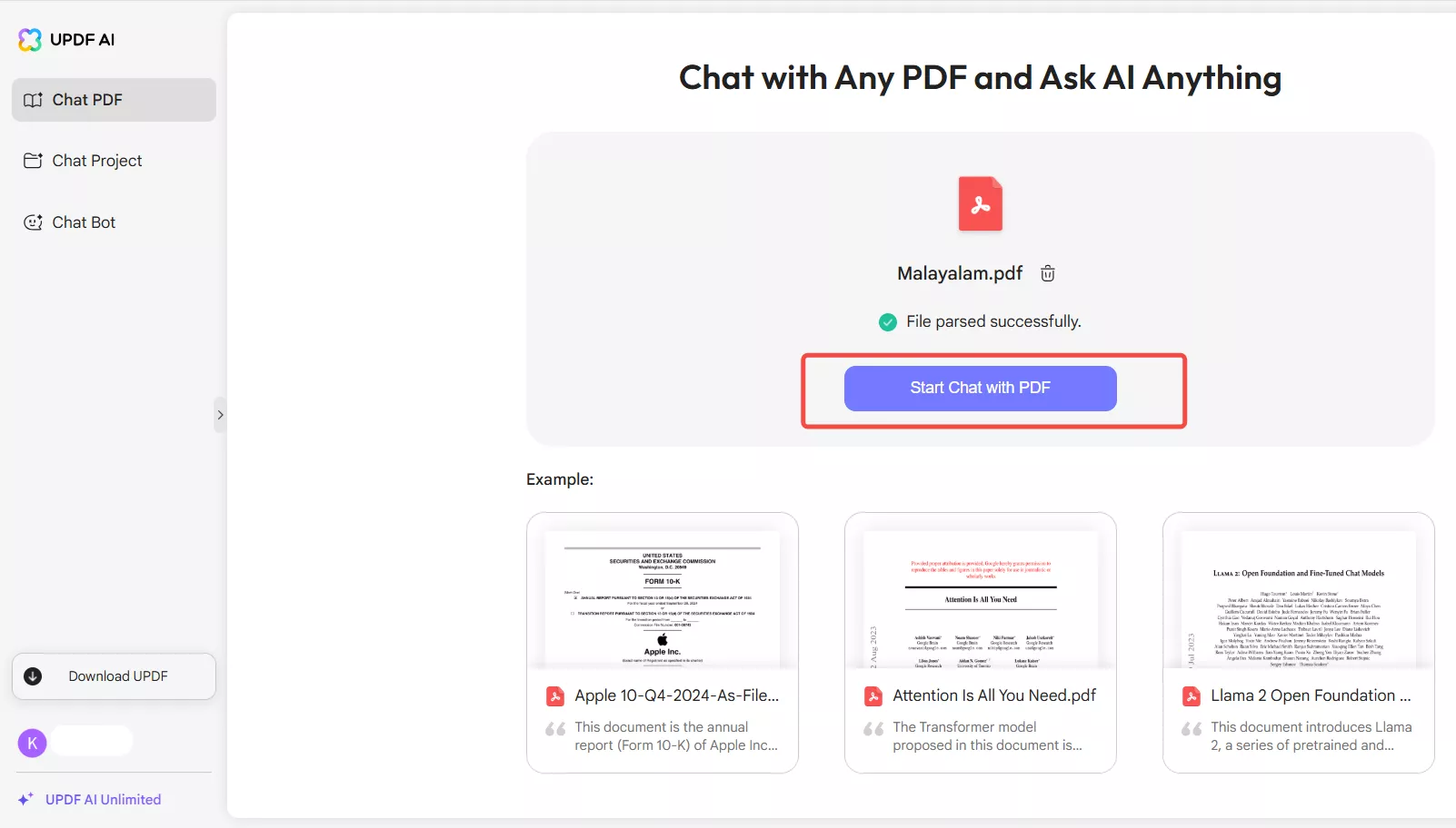get started with updf online ai