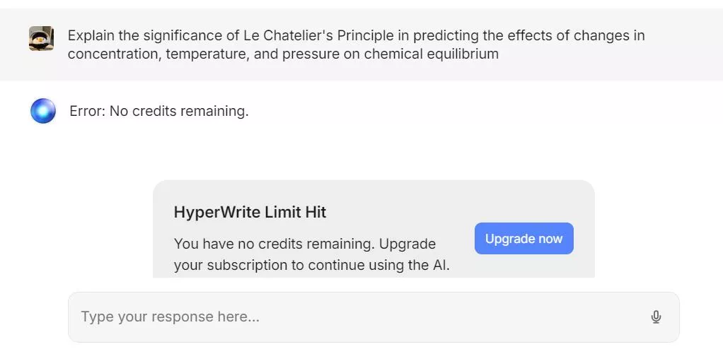 hyperwrite limit hit