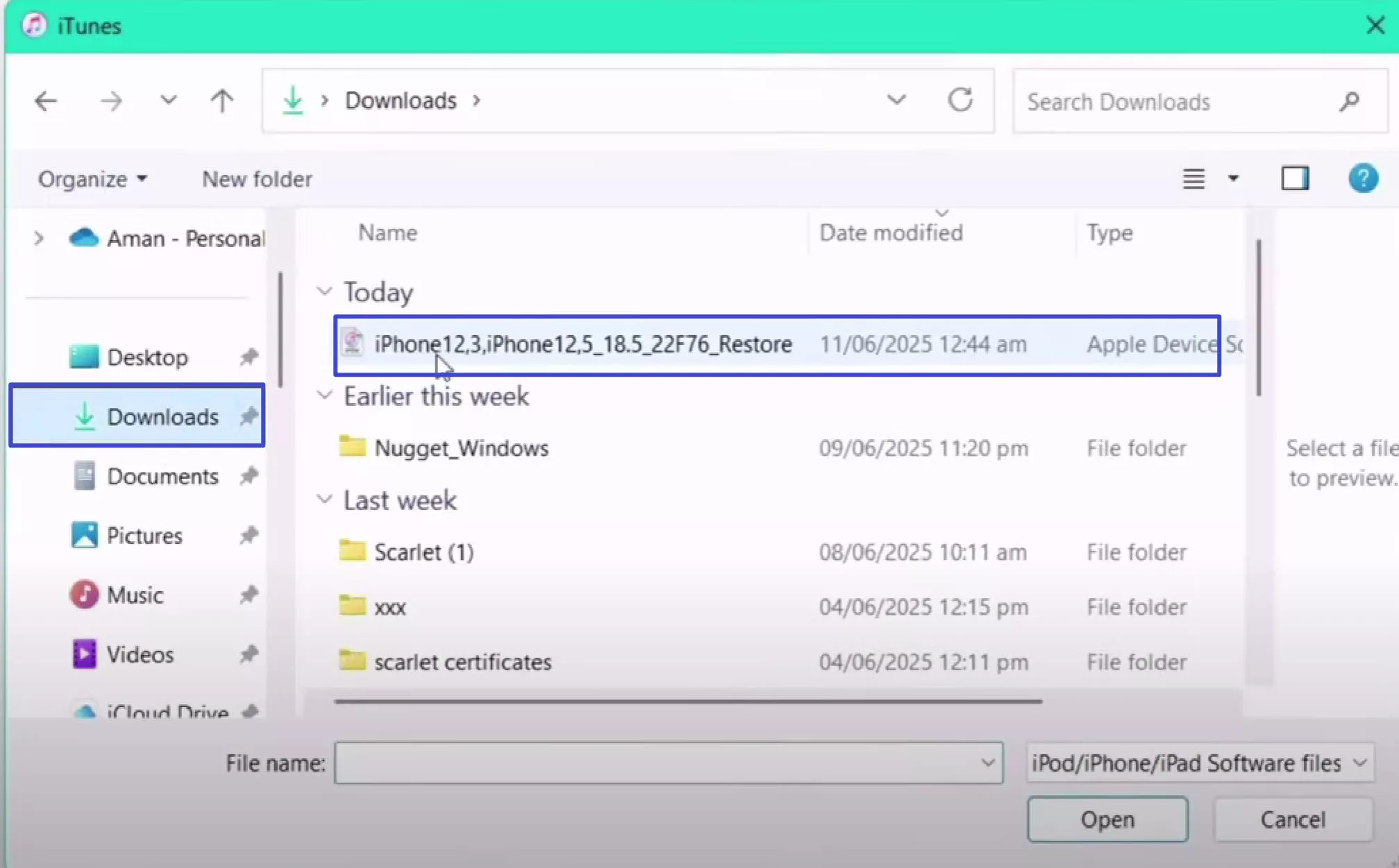 import the ios18.5 file
