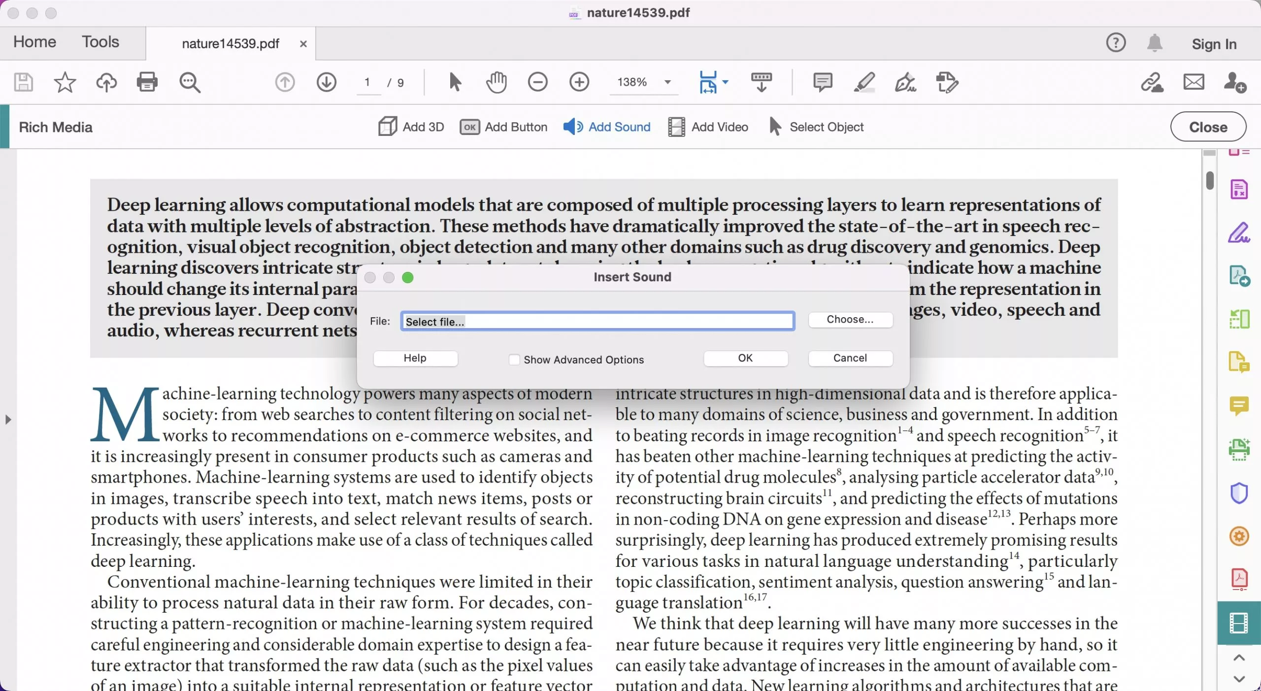 select video file to insert with adobe acrobat
