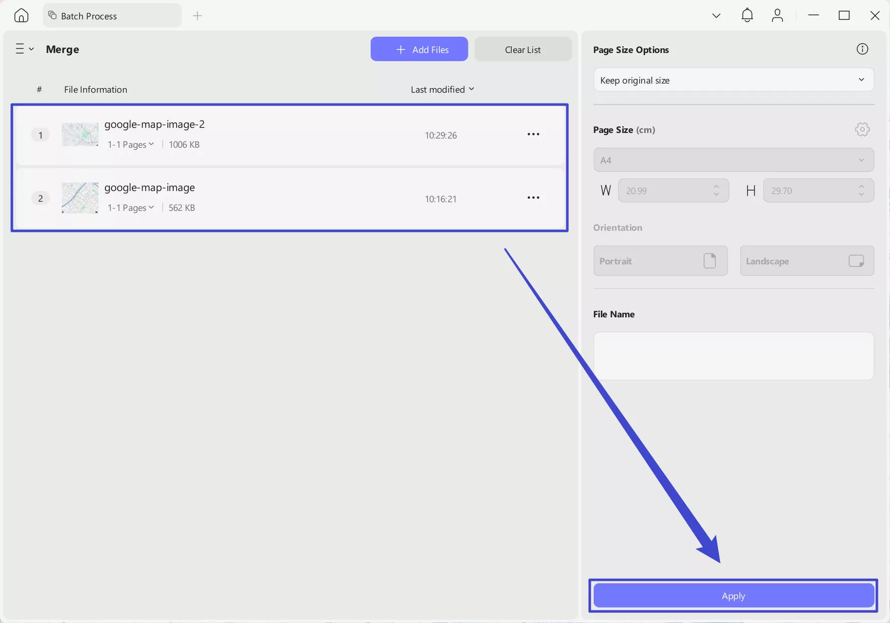 merge images into one PDF with updf windows