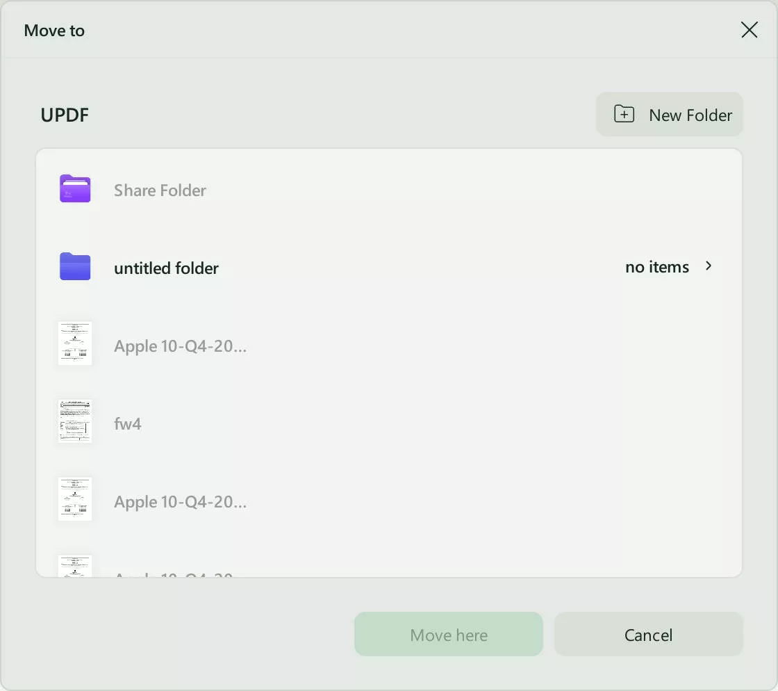 move pdf in updf cloud