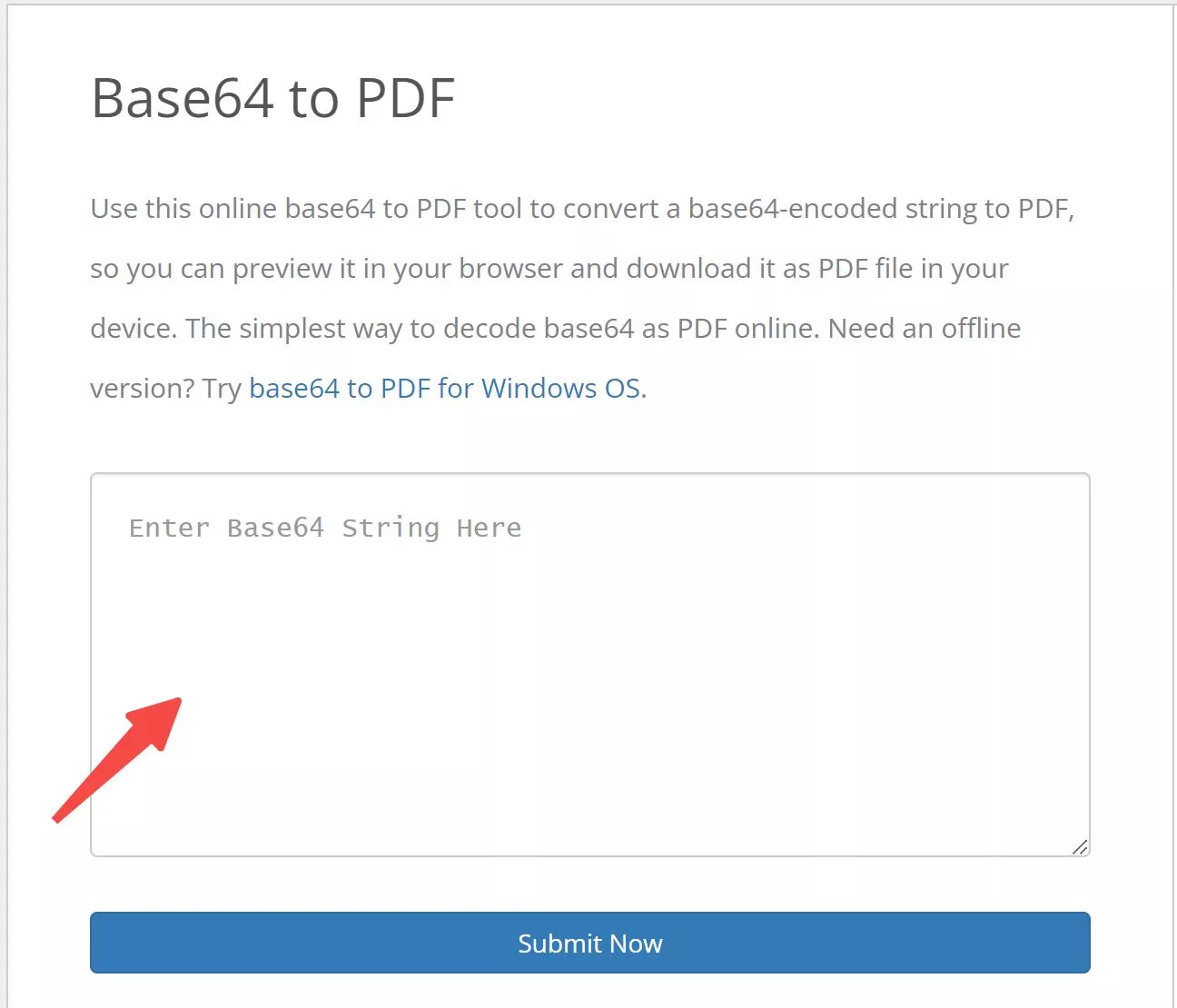 Paste your Base64 string into ipvoid
