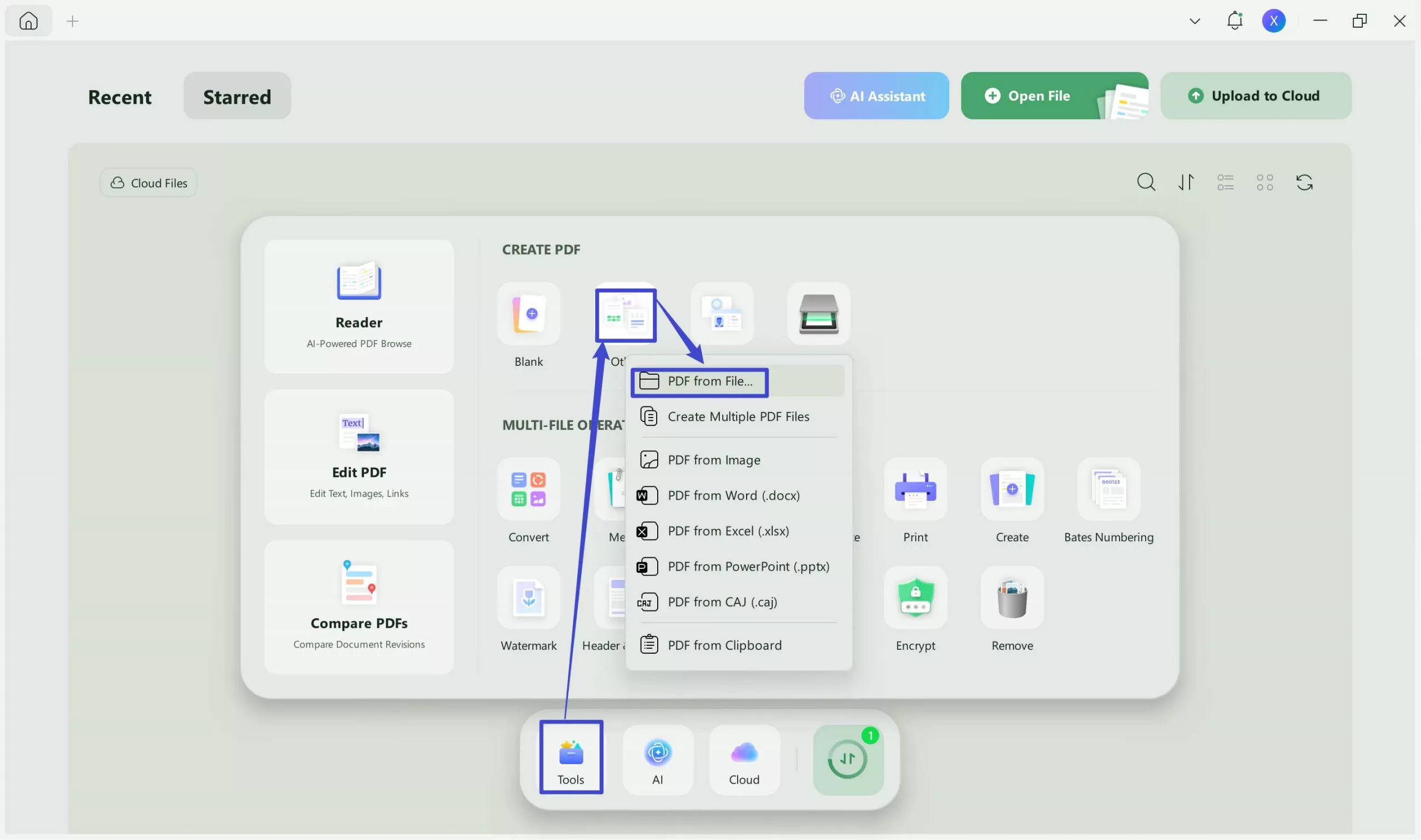  create pdfs from other file types in updf