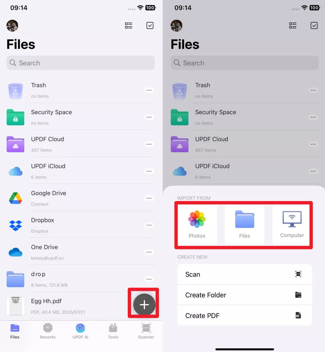  proceed to import pdf in updf