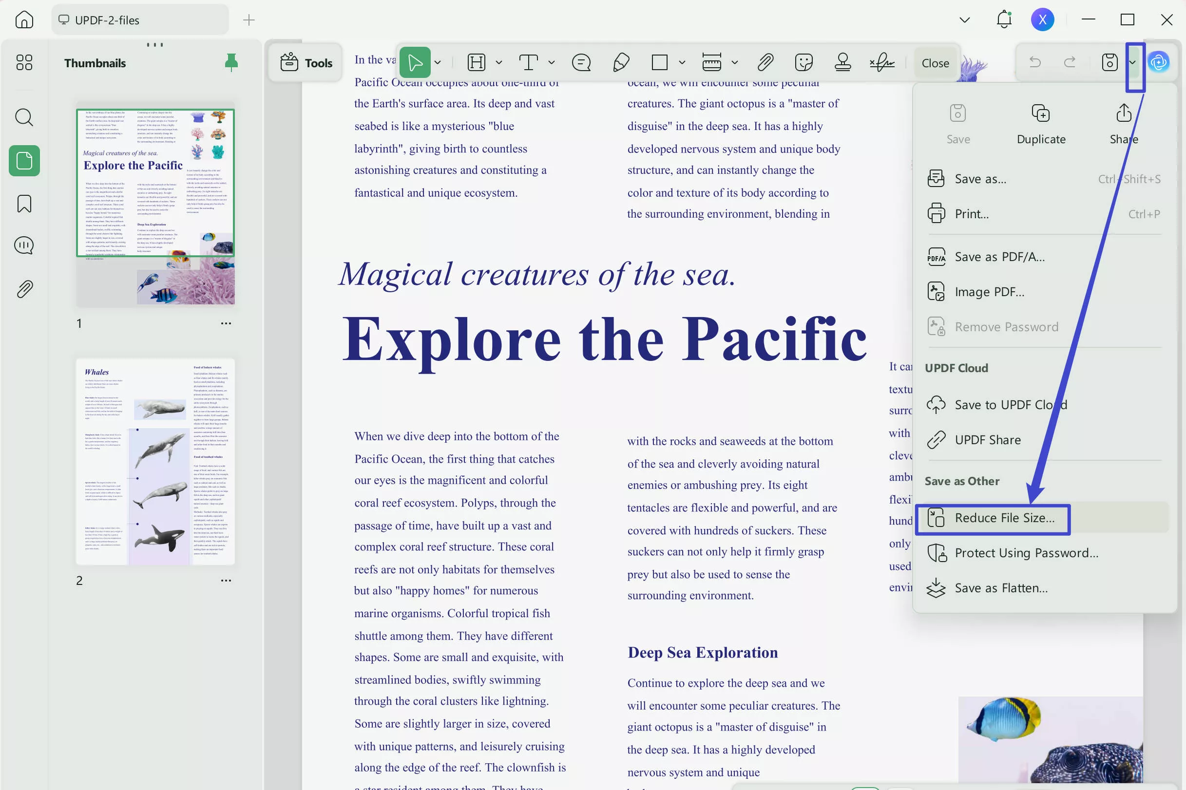 click on save as other on updf