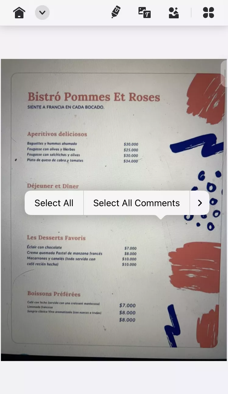 select “OCR” in updf for ios 1