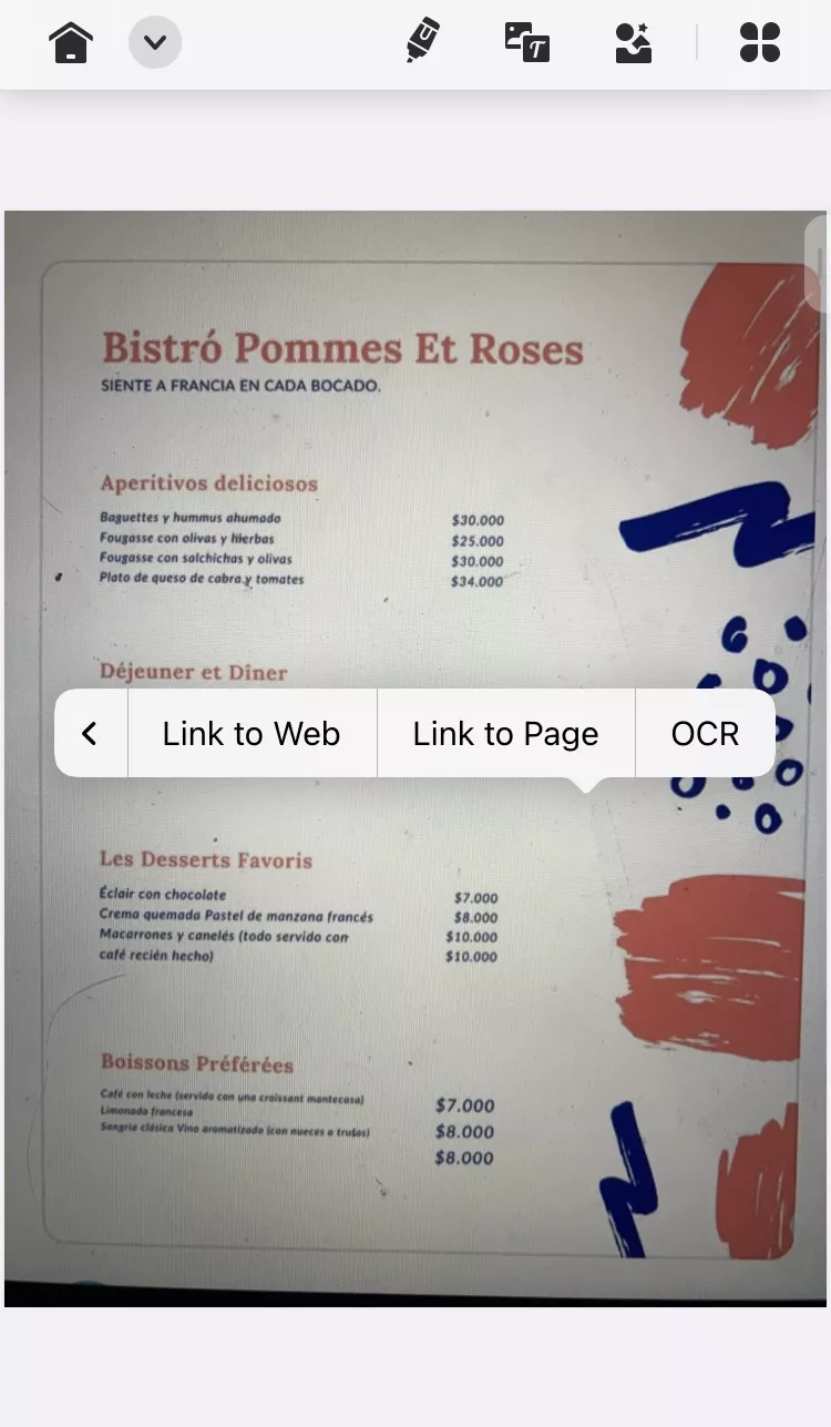 select “OCR” in updf for ios 2