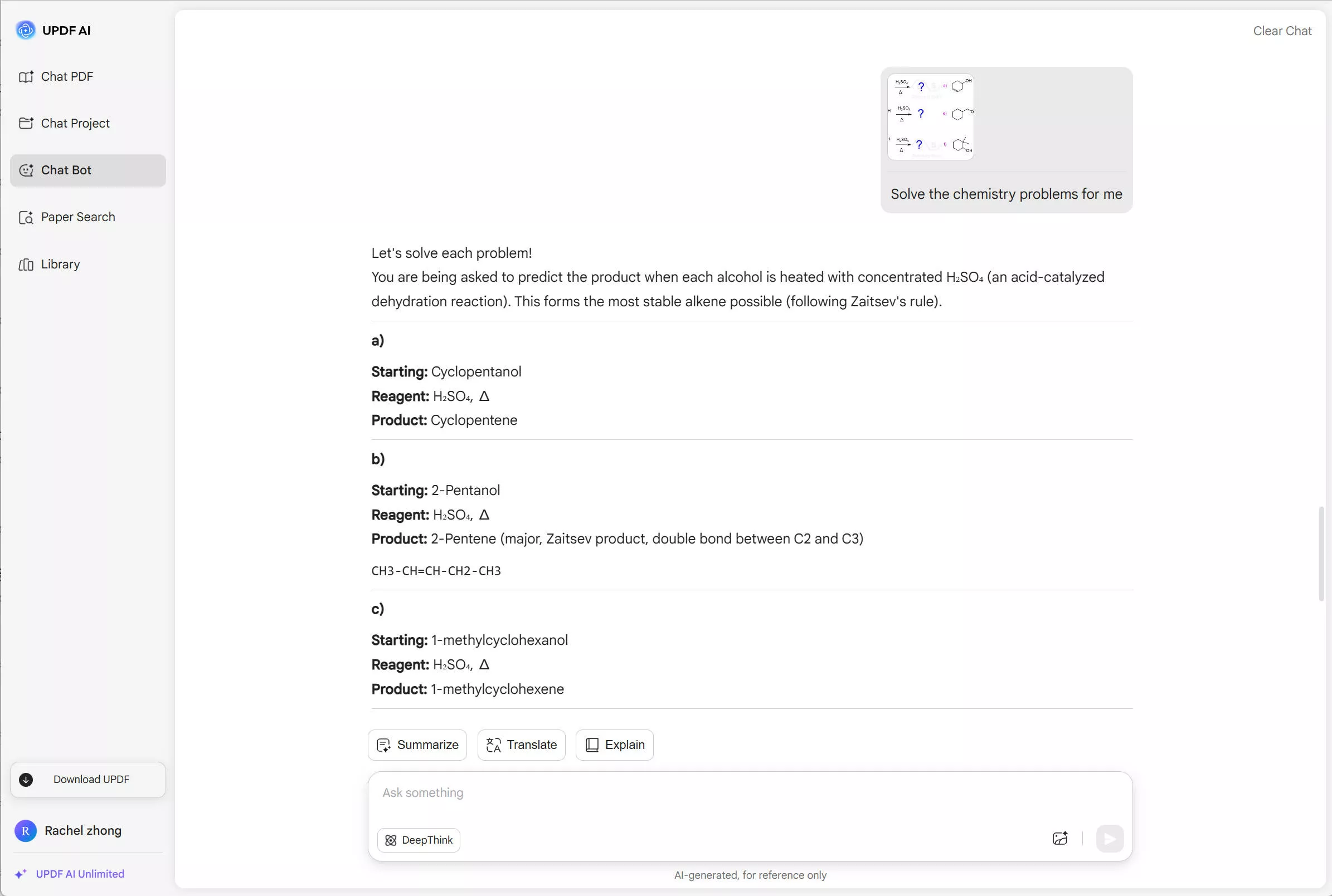 solve chemistry problems updf ai online