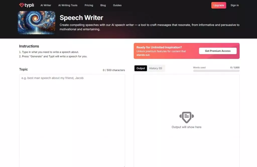 typli ai speech writer