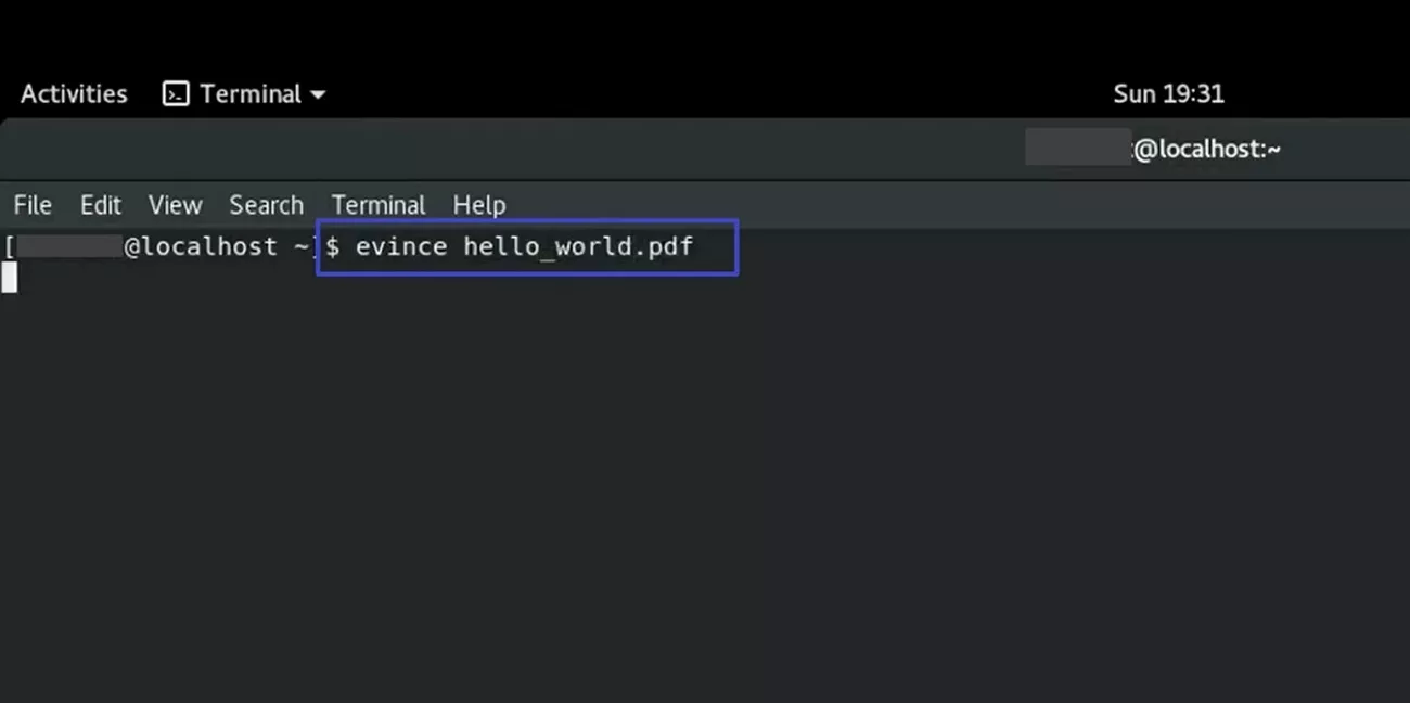 using evince to open pdf