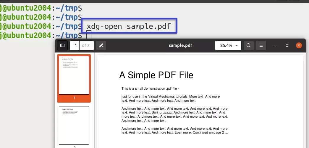 viewing pdf with xdg
